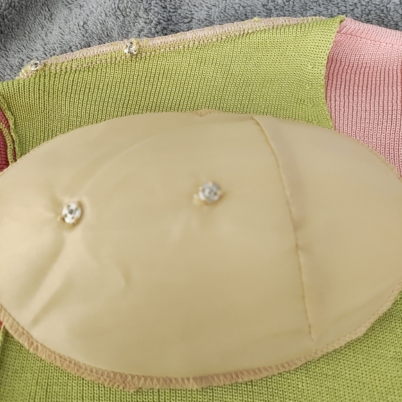 CARLISLE WOMEN'S SILK SWEATER  MULTICOLOR BLOCK PATTERN SIZE LARGE MINIMALIST - Picture 12 of 15